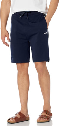 Hugo Boss Men's Embroidered Logo Cotton Blend Shorts, Navy S Navy