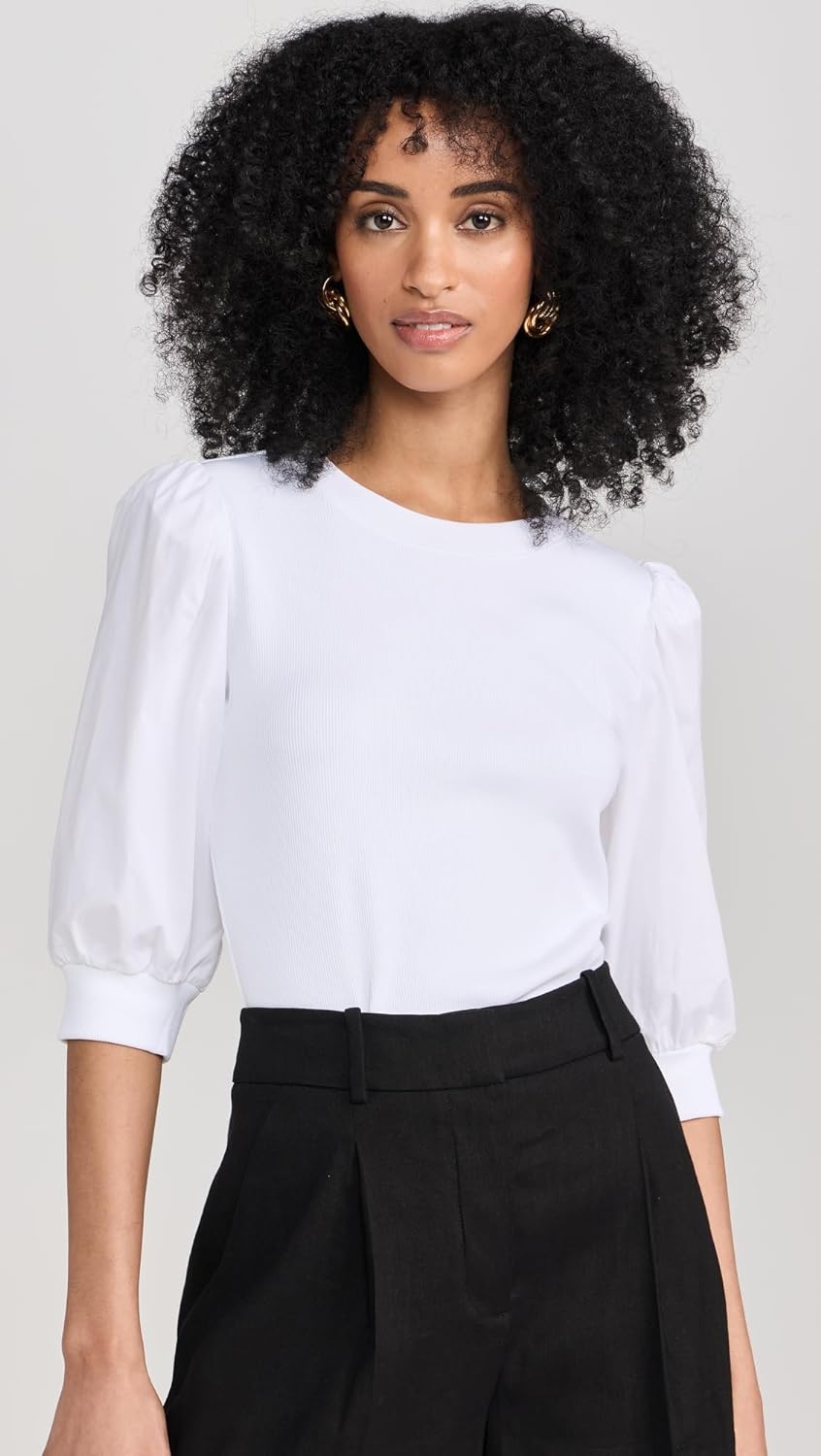 Veronica Beard Jean Women's Crew Neck Coralee Top, White