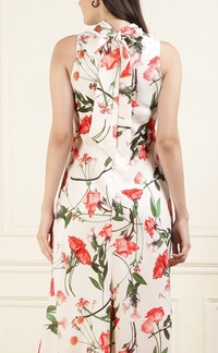 Ted Baker Women's Connihh Floral Cowl Neck Sleeveless Satin Midi Dress