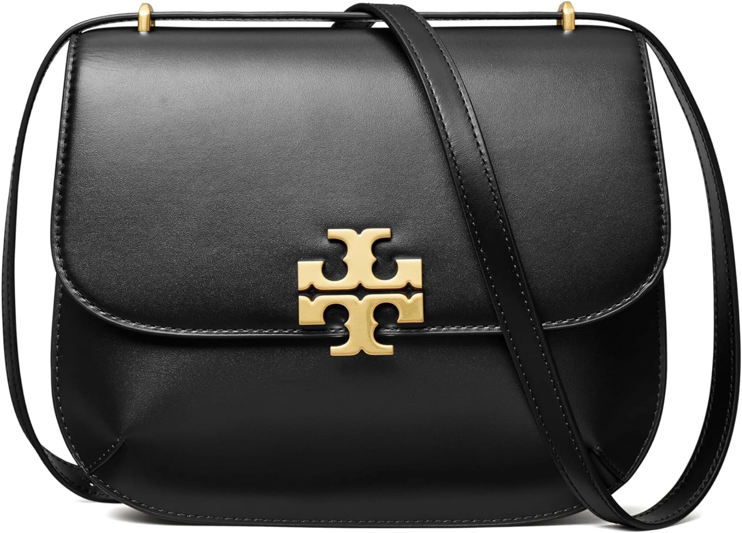 Tory Burch Women's Eleanor Slim Saddlebag, Black One Size Black