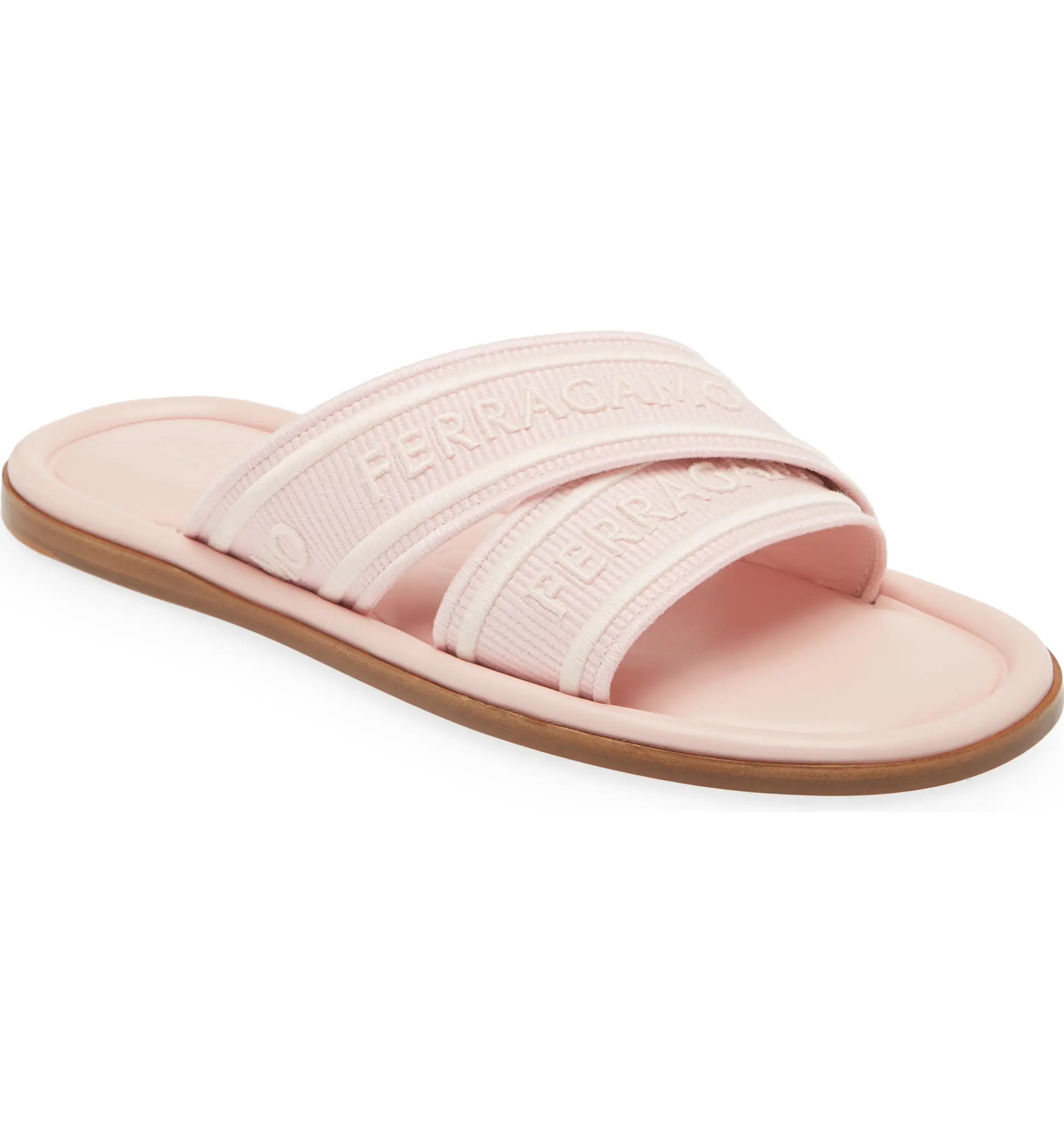 Salvatore Ferragamo Women's Laurene Logo Slide Sandals, Pink Pink