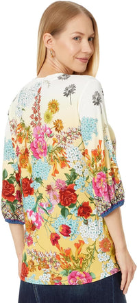 Johnny Was Women's Delite Puff Sleeve Top Multicolor
