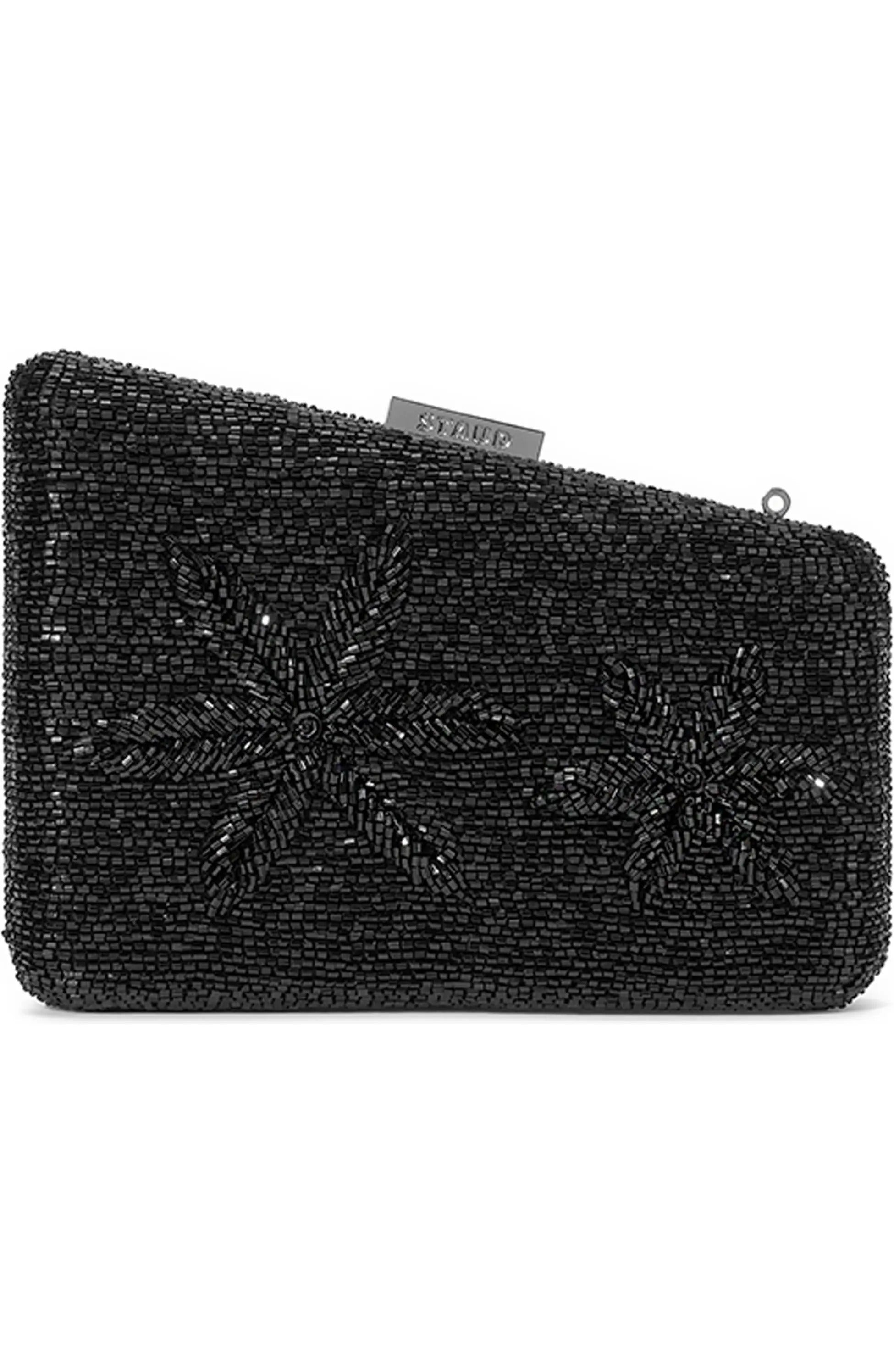 Staud Women's Carmella Beaded Clutch, Black Starfish One Size Black Starfish
