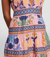 Farm Rio Women's Seashell Tapestry Tiered Midi Dress