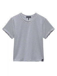 Rag & Bone Women's Luca Striped Baby Tee T-Shirt, Black/White L Black White