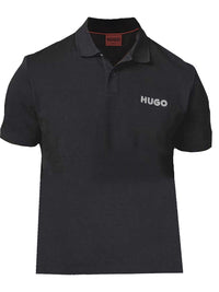Hugo Men's Drocholo Logo Short Sleeve Polo T-Shirt, Black Black