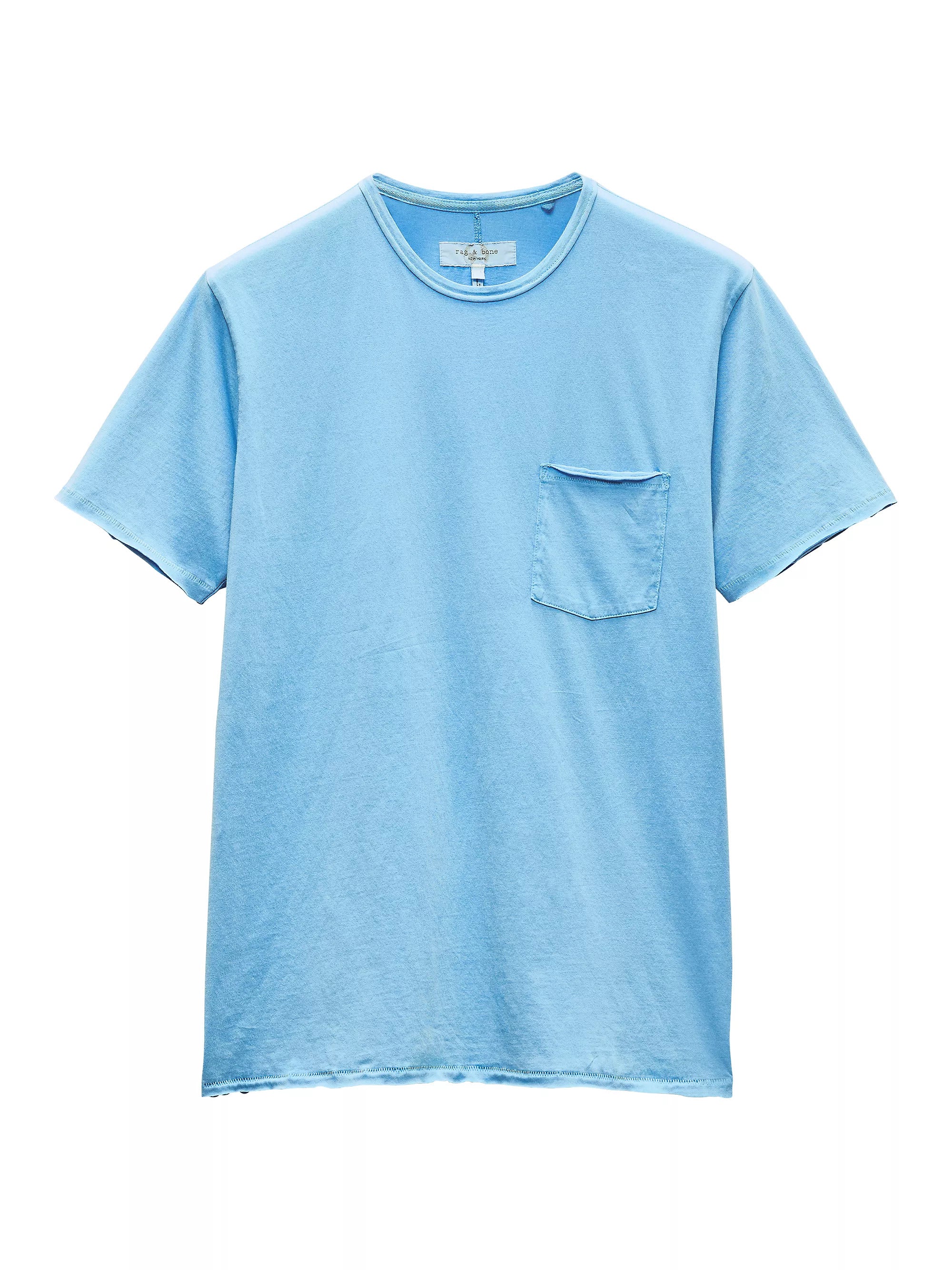 Rag & Bone Men's Miles Tee in Principal Jersey, Blue Skies1