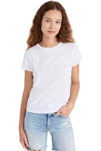 MOTHER Women's The Lil Goodie Goodie Tee, Bright White XS Bright White