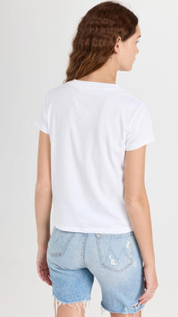 MOTHER Women's The Lil Goodie Goodie Tee, Bright White