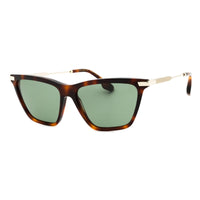 Victoria Beckham Sunglasses Cat Eye Full Rim, Havana/Gold Frame and Green Lens VB663S215
