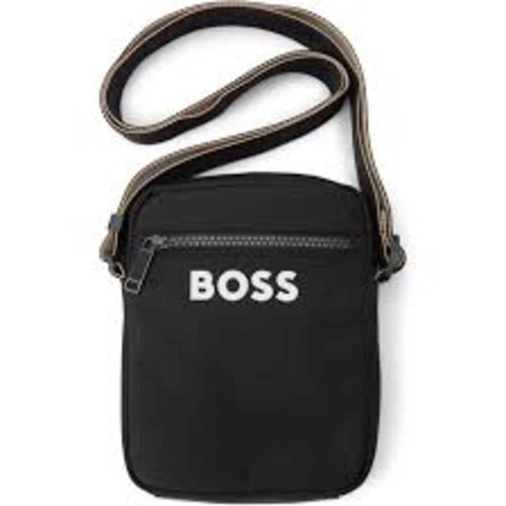 Hugo Boss Men's Catch 3.0 N/S Zip Bag, Black One Size Black