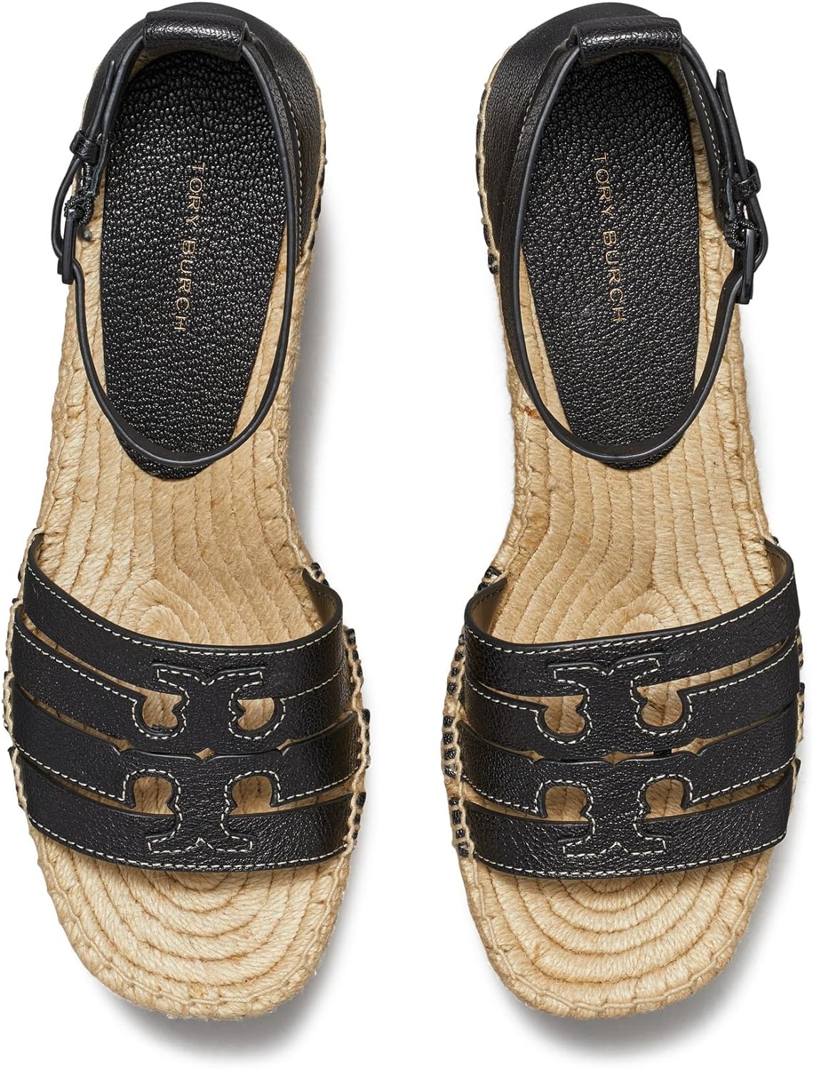 Tory Burch Women's 80mm INES Cage Wedge Platform Espadrilles, Perfect Black
