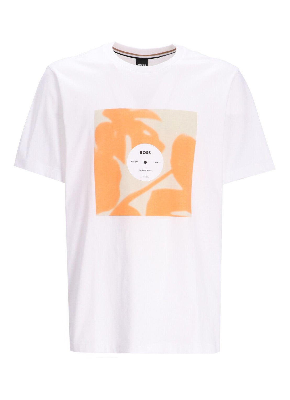 Hugo Boss Men's Tiburt 388 Artwork Short Sleeve T-Shirt, White Natural