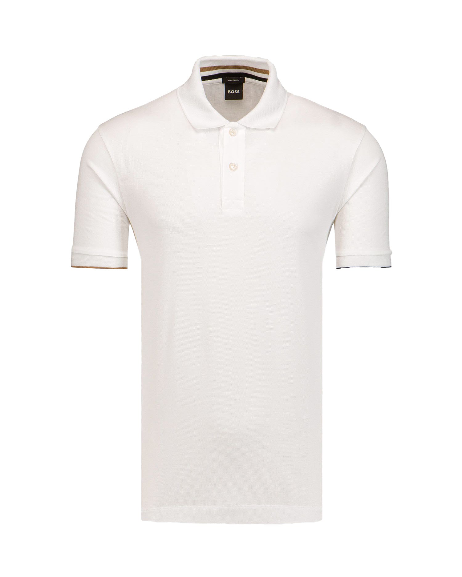 Hugo Boss Men's Parlay 211 Pique Cotton Short Sleeve Polo Shirt, White White