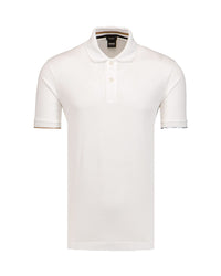 Hugo Boss Men's Parlay 211 Pique Cotton Short Sleeve Polo Shirt, White White