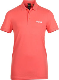Hugo Boss Men's Paule Short Sleeve Cotton Polo T-Shirt, Pink Pink
