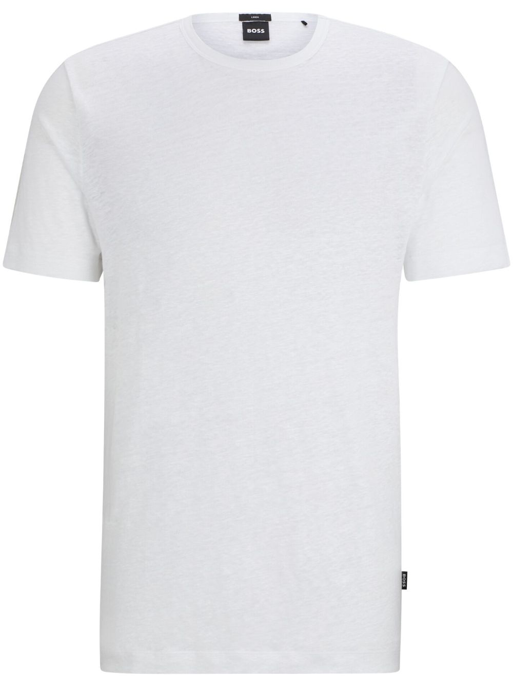 Hugo Boss Men's Tiburt 456 Linen Crew Neck Short Sleeve T-Shirt, White White