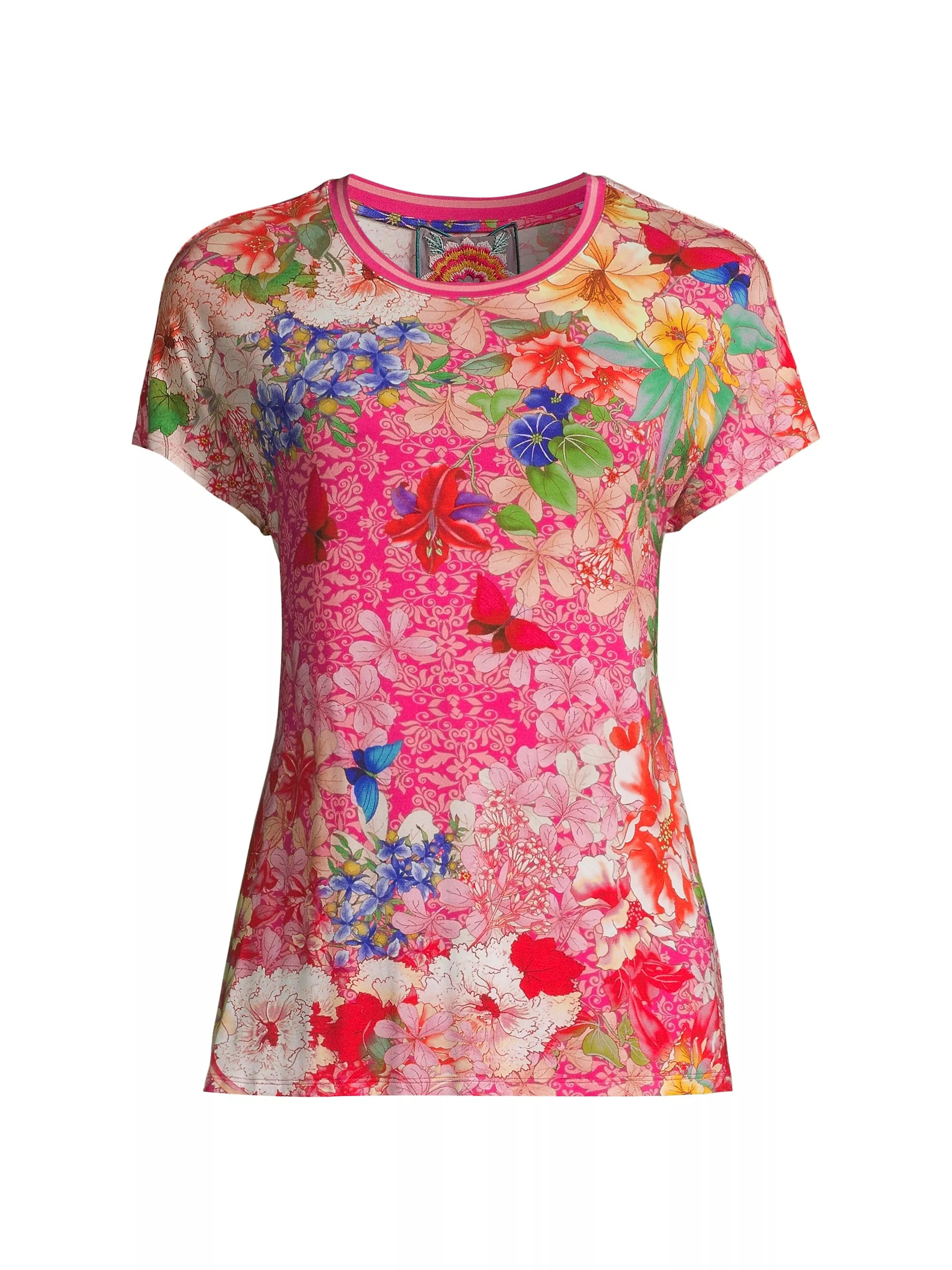 Johnny Was Women's Frame Relaxed Dolman-Sleeve T-Shirt Multicolor