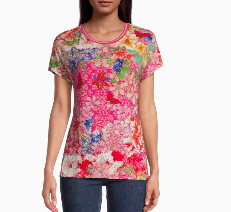 Johnny Was Women's Frame Relaxed Dolman-Sleeve T-Shirt