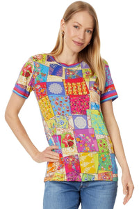 Johnny Was Women's The Janie Favorite Tee Short Sleeve Crew Neck Multicolor Multicolor