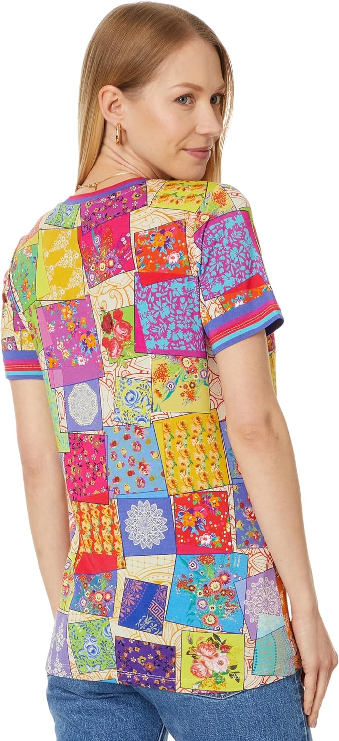 Johnny Was Women's The Janie Favorite Tee Short Sleeve Crew Neck Multicolor