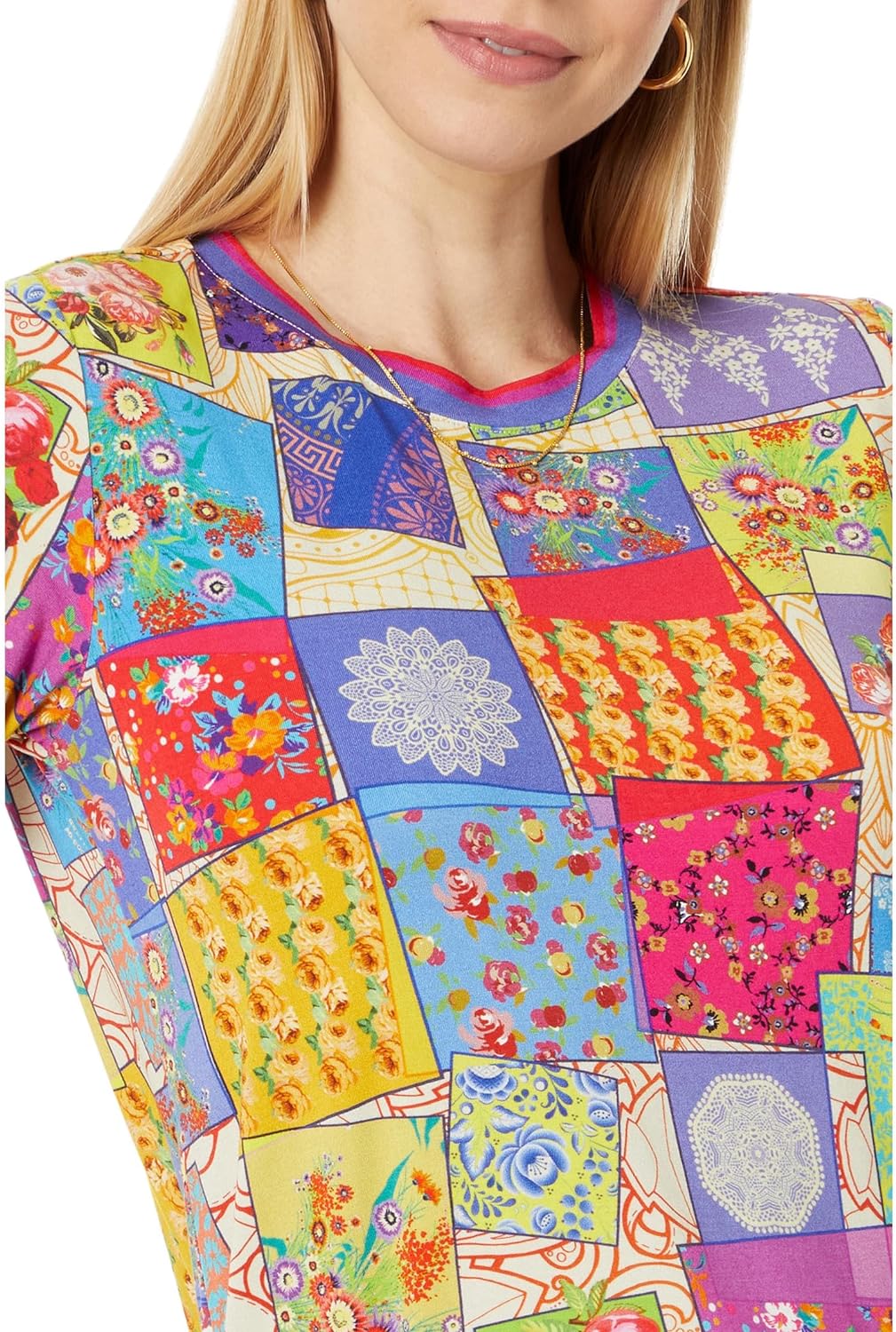 Johnny Was Women's The Janie Favorite Tee Short Sleeve Crew Neck Multicolor