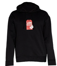 Hugo Men's Dagunso Tag Logo Hooded Sweatshirt Hoodie, Black Black