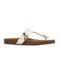 Tory Burch Women's Mellow Croc Embossed Thong Sandals, Blanc/Light Oak Blanc Light Oak