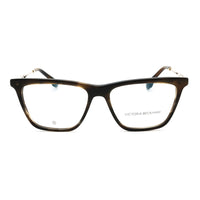 Victoria Beckham Victoria Beckham Eyeglasses Rectangle Full Rim, Striped Khaki Havana Frame and Clear Demo Lenses Lens VB2663321