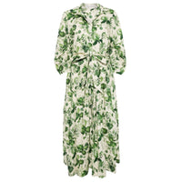 Cara Cara Women's Raya Midi Dress, Olive Hanging Orchids
