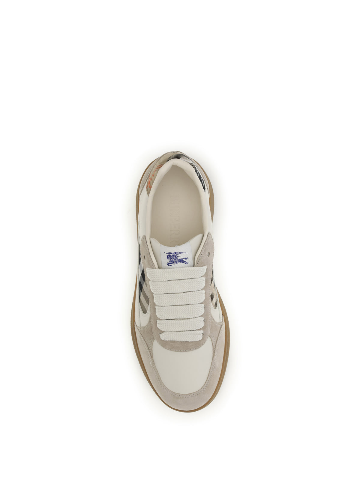 BURBERRY Burberry Men Terrace Leather And Check Sneakers