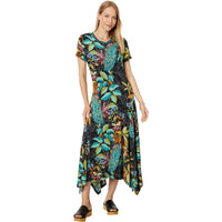 Johnny Was The Janie Favotire Asymmetric Knit Midi Dress Paon Multicolor