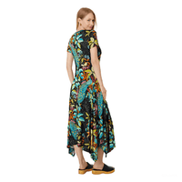 Johnny Was The Janie Favotire Asymmetric Knit Midi Dress Paon