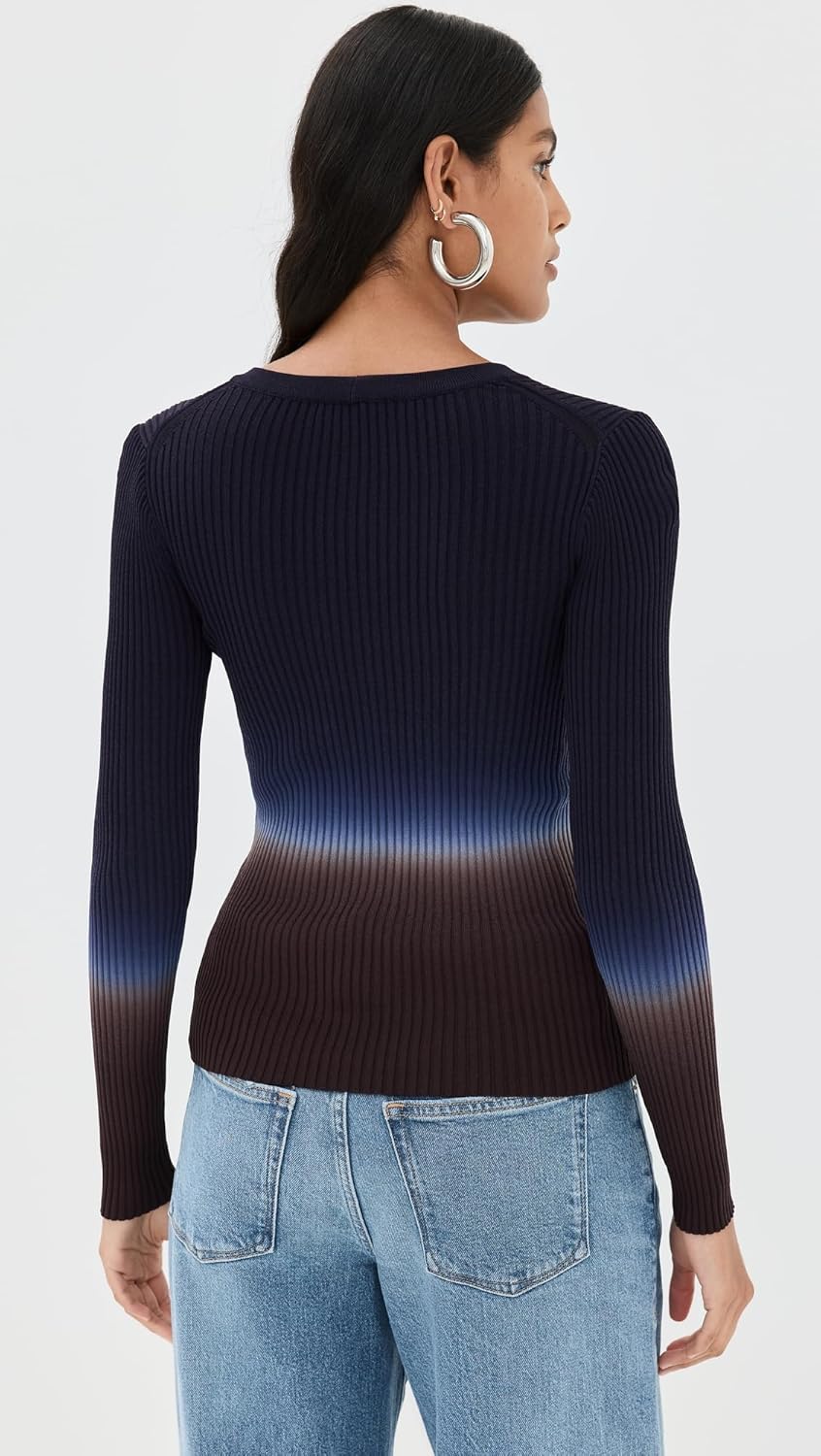 Staud Women's Ribbed Cargo Sweater, Twilight Dip Dye
