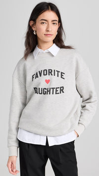 Favorite Daughter Favorite Daughter Heart Logo Sweatshirt, Heather Grey S Heather Grey