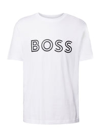 Hugo Boss Men's Tee 1 Outlined Logo T-Shirt, White XXL White