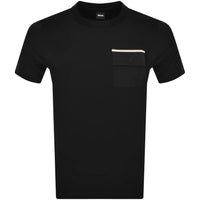 Hugo Boss Men's Cessin 25 Short Sleeve Tee w/ Front Pocket, Black Black