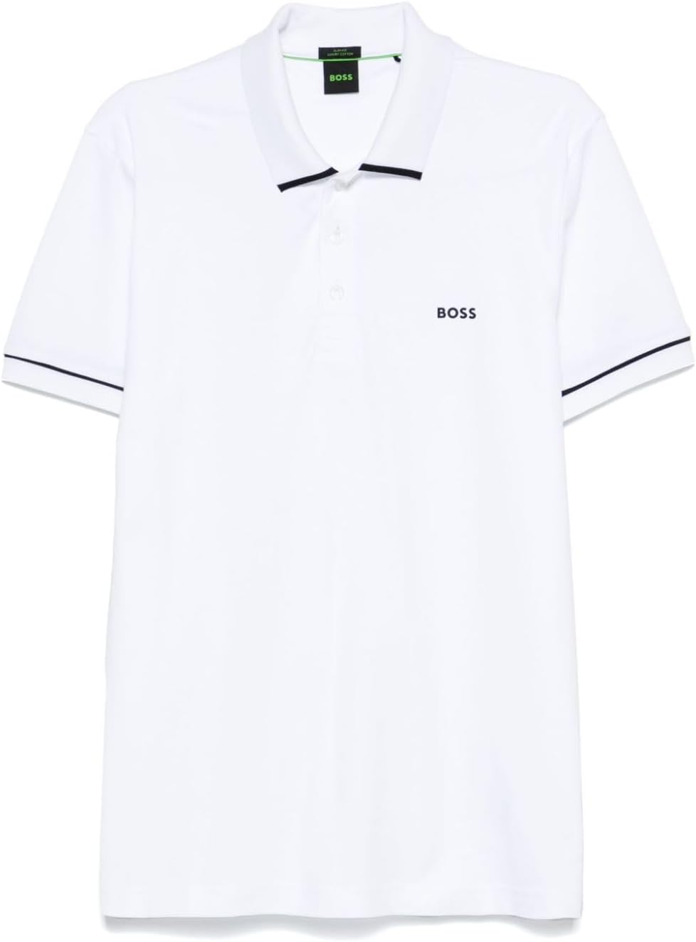 Hugo Boss Men's Paule Slim Fit Polo w/ Black Trims, White White