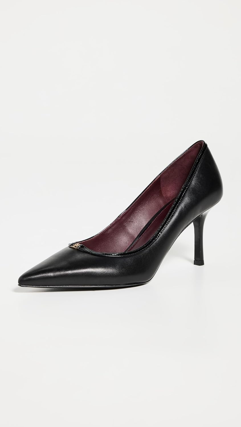Tory Burch Women's Double T Buckle 80mm Pumps, Perfect Black