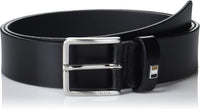 Hugo Boss Men's Ther Flag Leather Belt, Black 40 Black