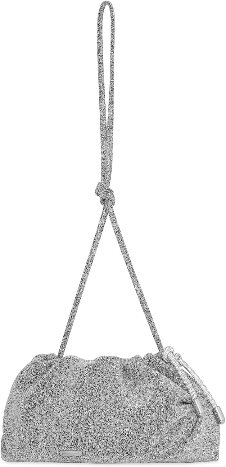 Rebecca Minkoff Women's Tied-Up Clutch, Silver One Size Silver
