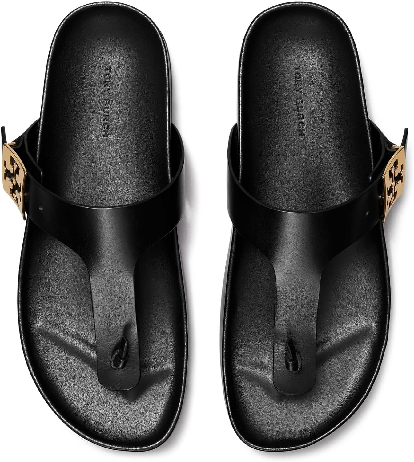 Tory Burch Women's Mellow Leather Thong Sandals, Perfect Black, 10 Perfect Black
