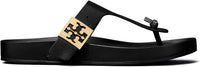 Tory Burch Women's Mellow Leather Thong Sandals, Perfect Black, 10