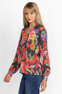 Johnny Was Women's The Janie Favorite Puff Sleeve Polo, Emberwing