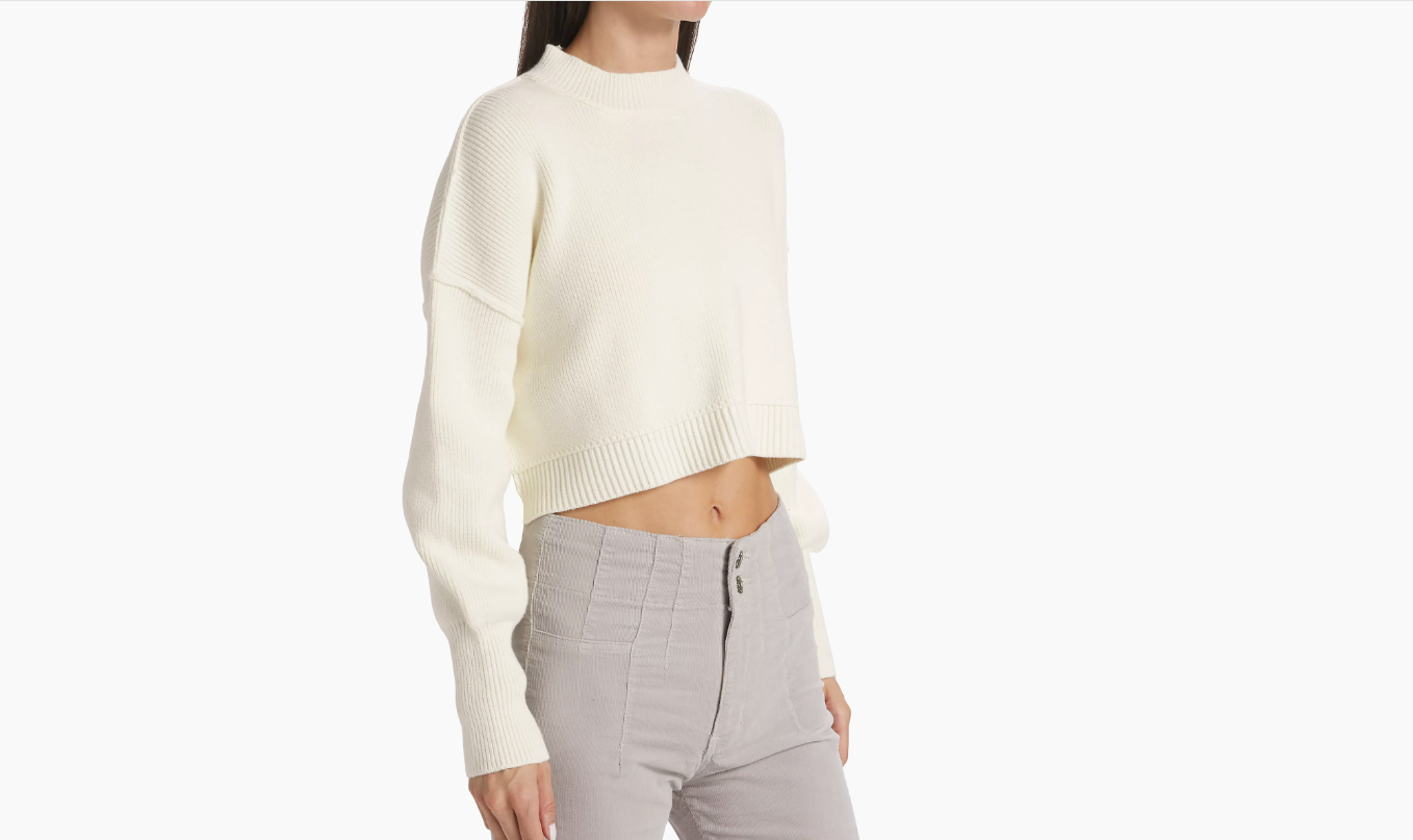 Free People Women's Easy Street Crop Pullover, Moonglow Moonglow