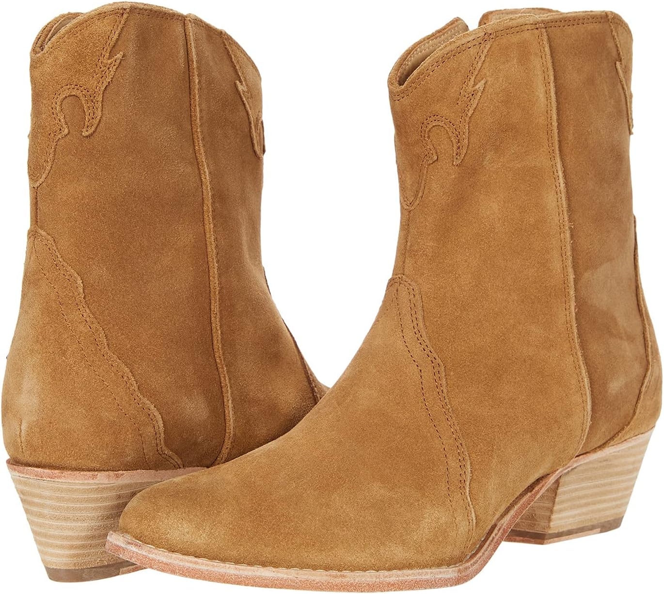 Free People Women's New Frontier Suede Western Boot, Camel