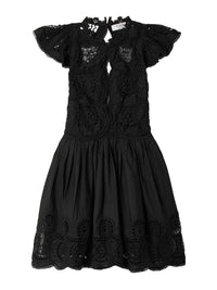 SEA Women's Drea Embroideredy Flutter Sleeve Dress, Black Black