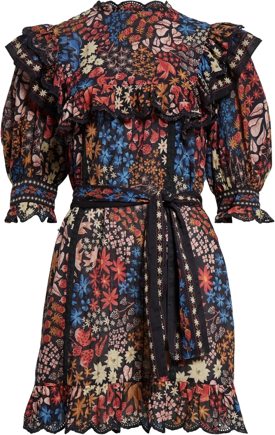 FARM Rio Women's Mini Dress, Jujus Garden Black, L Jujus Garden Black