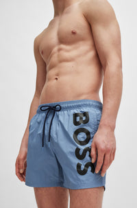 Hugo Boss Men's Octopus Swim Trunks, Light Blue Berry, Large