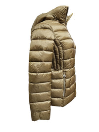 Michael Michael Kors Women's Hooded Packable Jacket, Dark Camel, L